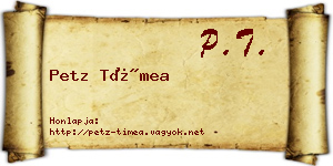 Petz Tímea névjegykártya