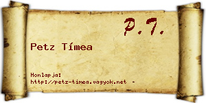 Petz Tímea névjegykártya